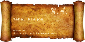 Makai Alajos névjegykártya